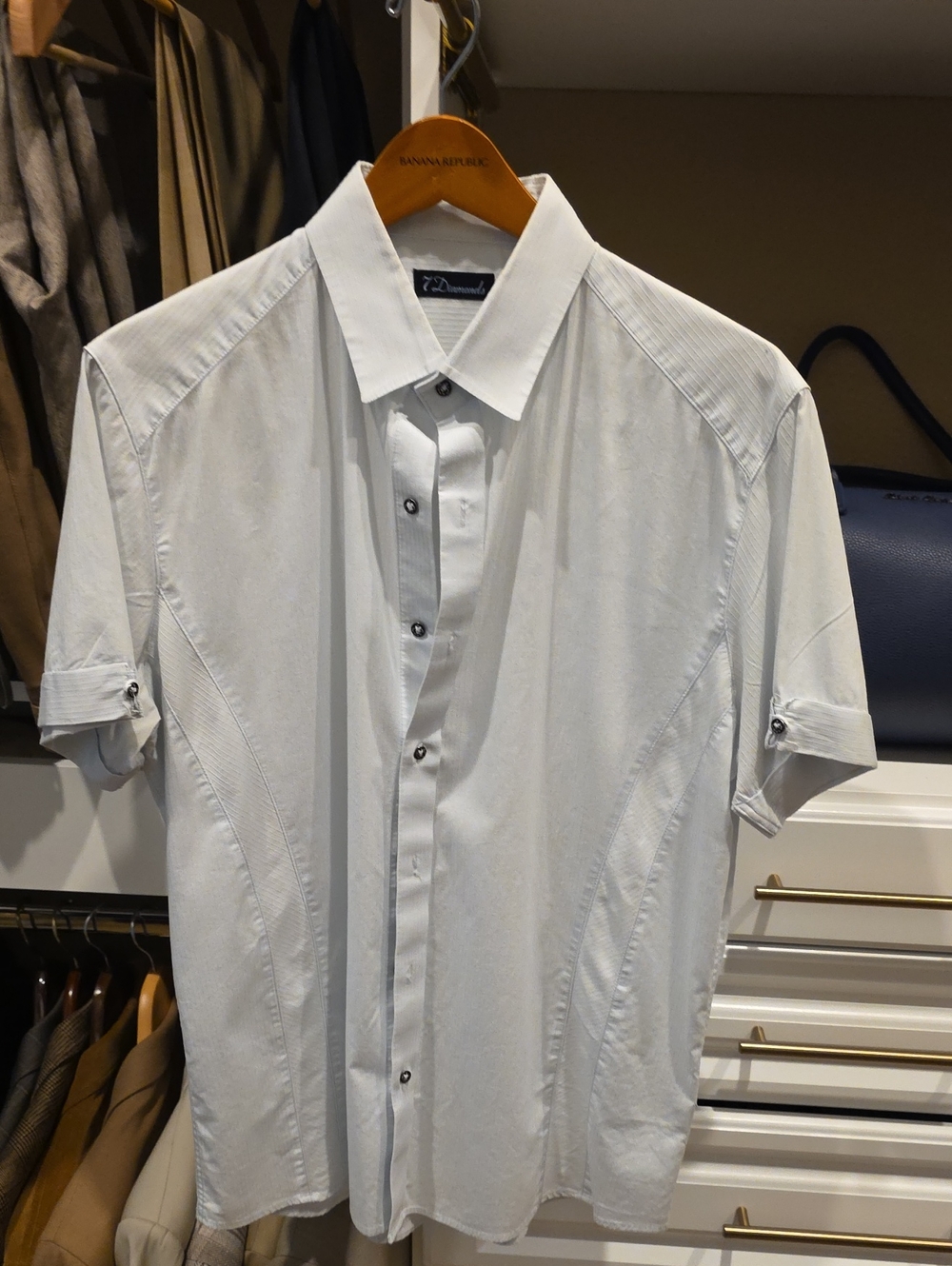 Men’s 7 Diamonds Light Blue Short-Sleeve Button-Up Shirt